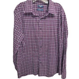 DOCKERS Mens XL Plaid Long Sleeve Mercerized Cotton Shirt